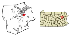 Location of Laurel Run in Luzerne County, Pennsylvania