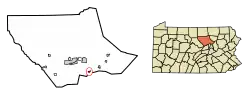 Location of Montgomery in Lycoming County, Pennsylvania.
