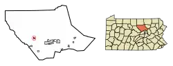 Location of Salladasburg in Lycoming County, Pennsylvania.