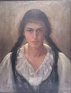 A self portrait with multiple glazes, undated early 1890s, done during art school