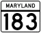 Maryland Route 183 marker