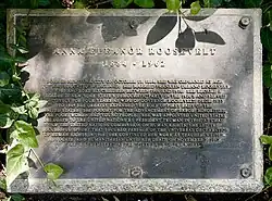 Eleanor Roosevelt Biographical Plaque, designed by Michael Dwyer.