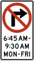 R3-1h No right turn (times and days) (3-lines)