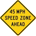 W3-5a Speed zone ahead