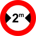 18b)&nbsp;— No vehicles over 2 metres in width