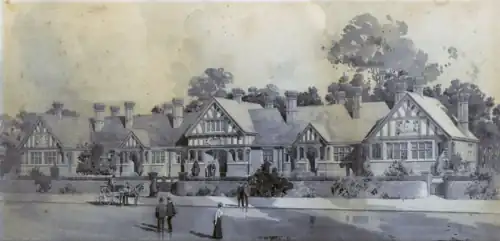 Macdonald’s Almshouses, West Street, Farnham, Surrey (Circa 1905/6), by Arthur J Stedman (1868-1858) for George Edward Macdonald Will Trust.