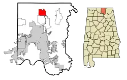 Location in Madison County and the state of Alabama