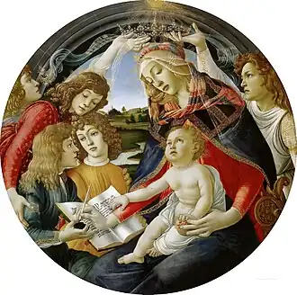 Tondo painting of the Madonna