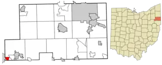 Location in Mahoning County, Ohio