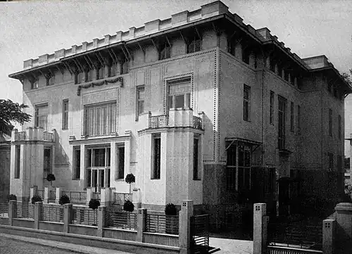Vienna Secession - Bazil Assan House (Strada Scaune no. 21-23, currently Strada Tudor Arghezi), Bucharest, by Marcel Kammerer, 1902-1911, demolished in the late 1950s or the 1960s to make space for the National Theatre Bucharest[61]