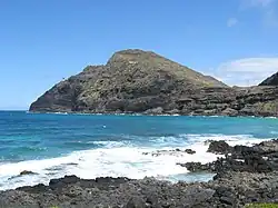 Makapuʻu Point and lighthouse from Makapuʻu Beach