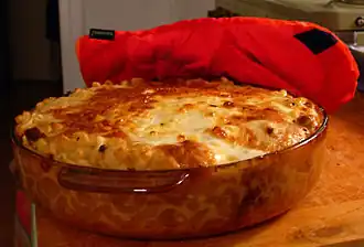 Home made Macaroni casserole in Finland