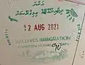 Maldives Entry stamp