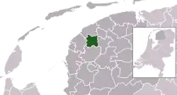 Location in the province of Friesland in the Netherlands