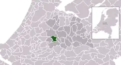 Highlighted position of Montfoort in a municipal map of Utrecht