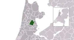 Highlighted position of Beemster in a municipal map of North Holland