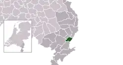 Highlighted position of Beesel in a municipal map of Limburg