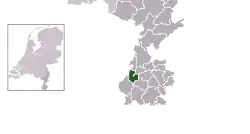 Highlighted position of Meerssen in a municipal map of Limburg