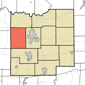 Location of Madison Township in Dubois County