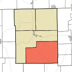 Location of Van Buren Township in Brown County