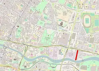 Location of Krakowska Street in Bydgoszcz