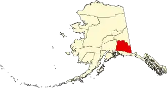 State map highlighting Copper River Census Area