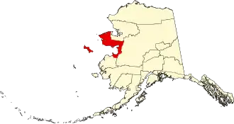 State map highlighting Nome Census Area