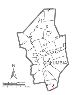 Location within Columbia County