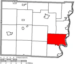 Location of Mead Township in Belmont County