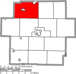 Location of Brown Township in Carroll County