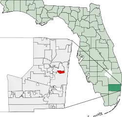 Location of Wilton Manors in Broward County, Florida