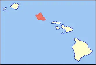 Location of the island of Oahu in Hawaii