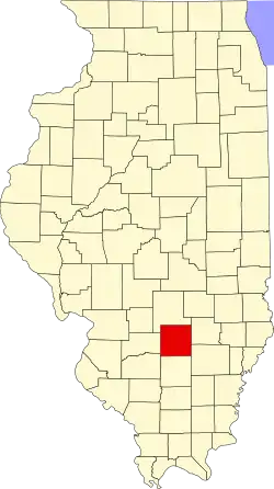 Map of Illinois highlighting Marion County