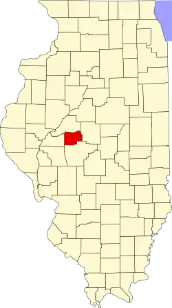 State map highlighting Menard County