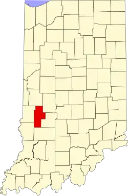 State map highlighting Clay County