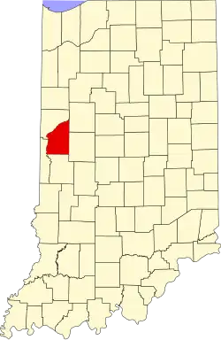 State map highlighting Fountain County