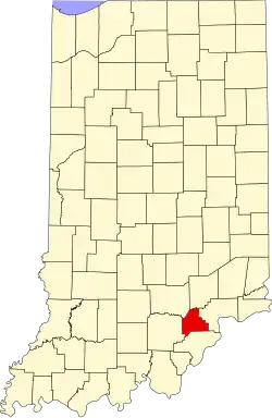 State map highlighting Scott County