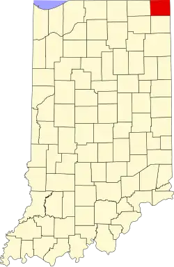 State map highlighting Steuben County