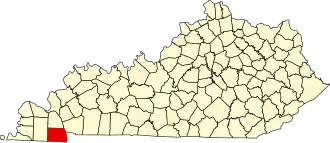State map highlighting Calloway County