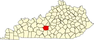 State map highlighting Hart County
