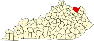 State map highlighting Lewis County