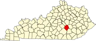 State map highlighting Rockcastle County