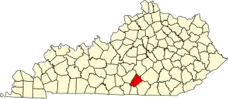 State map highlighting Russell County