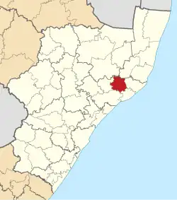 Location in KwaZulu-Natal