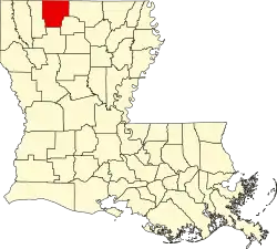 State map highlighting Claiborne Parish