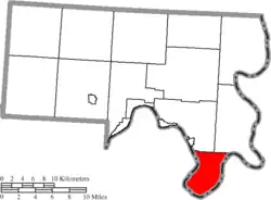 Location of Letart Township in Meigs County