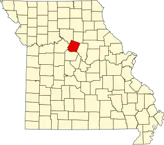 A state map highlighting Howard County in the middle part of the state.