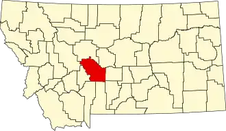 State map highlighting Meagher County