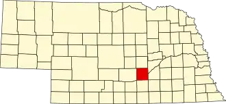 State map highlighting Hall County