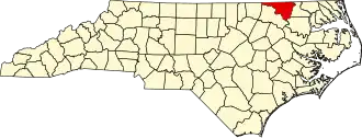 State map highlighting Northampton County